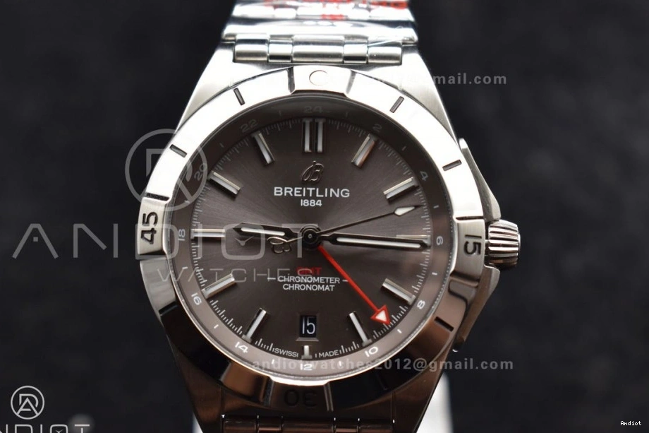 Breitling Best Factory 1:1 Dial 40mm Automatic BLS A2836 SS Chronomat Grey on GMT Bracelet Edition 0411